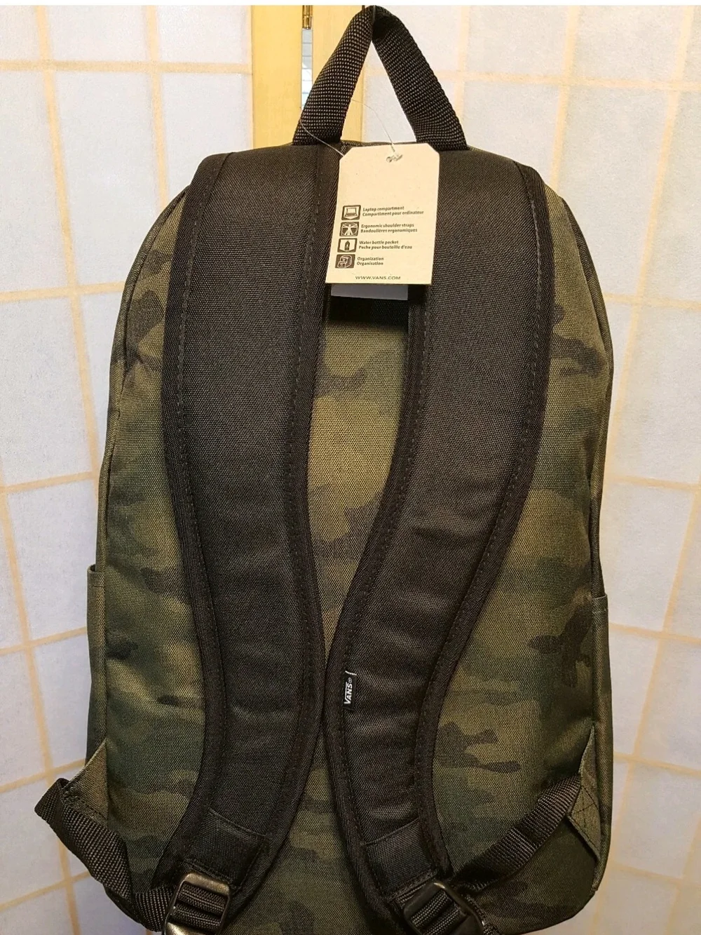 Vans Camo Backpack in Olive Green and Black